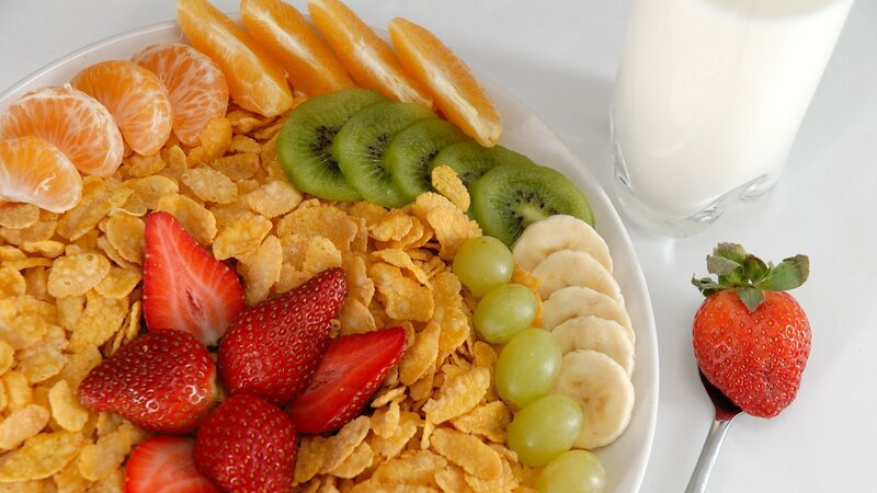 Breakfast Bowl with Fruit — White, Fresh, Morning
