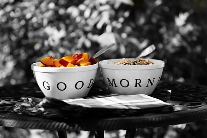 Breakfast Bowls on Table