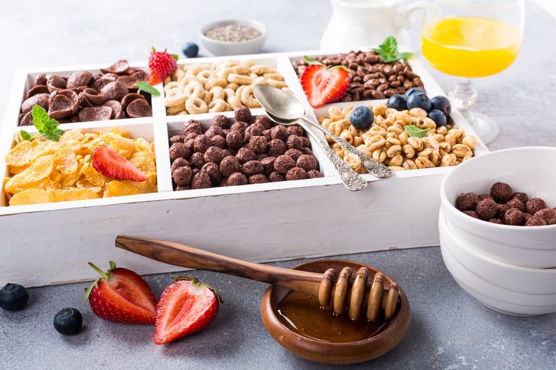 Breakfast Cereal Assortment — White