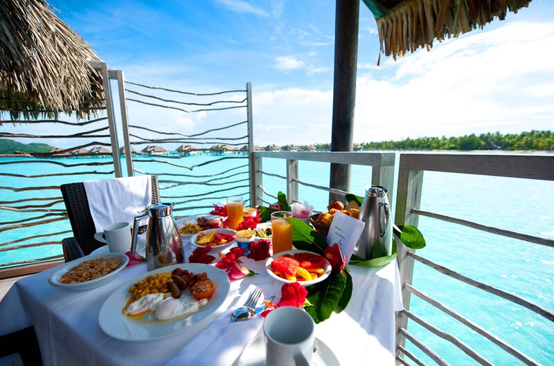 Breakfast on a Balcony — Blue, Serene