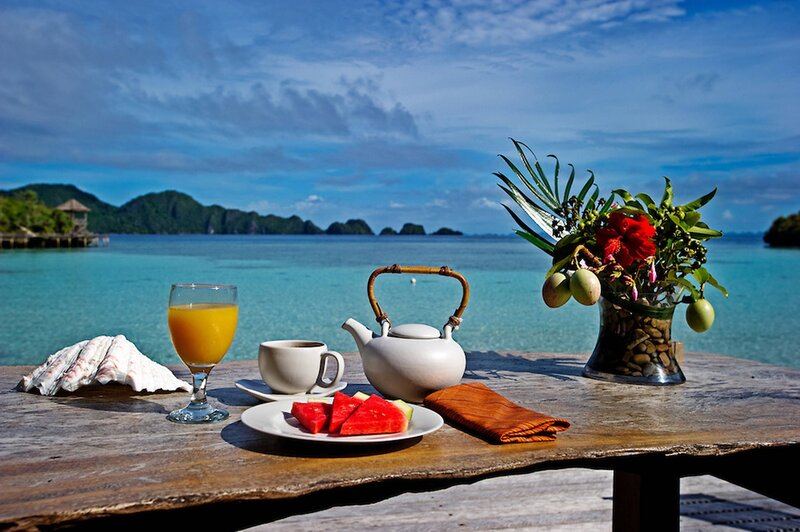 Breakfast on a Beach Table