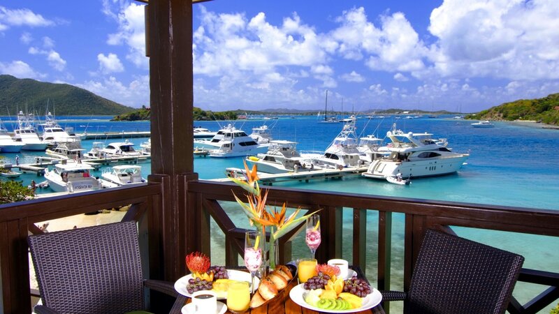 Breakfast on Balcony — Blue, Serene, Morning, Photograph, Boats