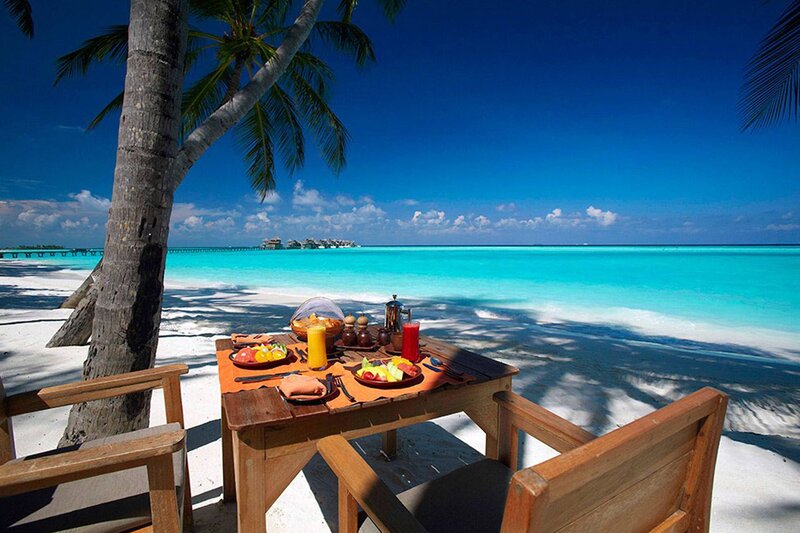 Breakfast on Beach — Blue, Serene, Afternoon