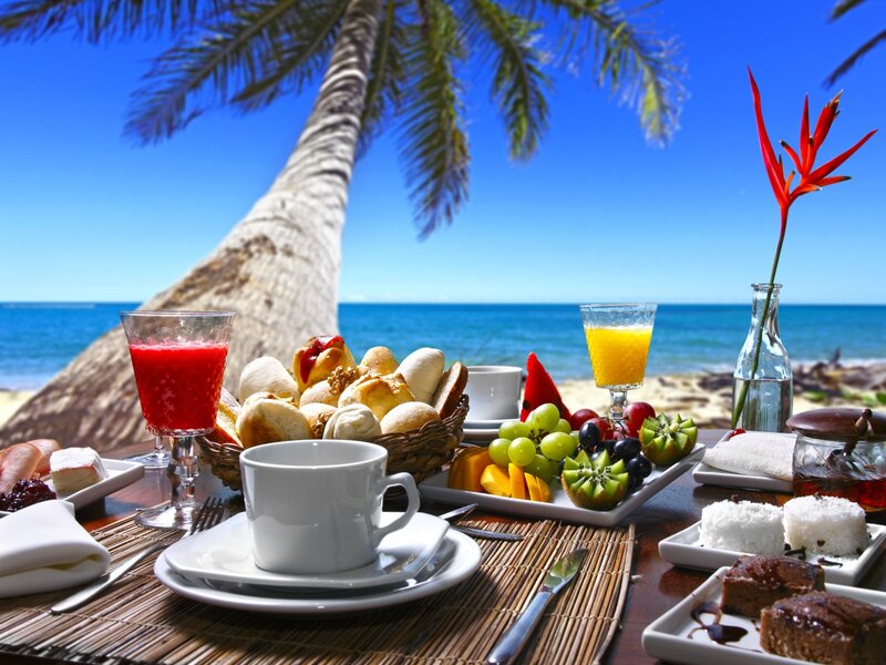 Breakfast on Beach — Blue, Serene