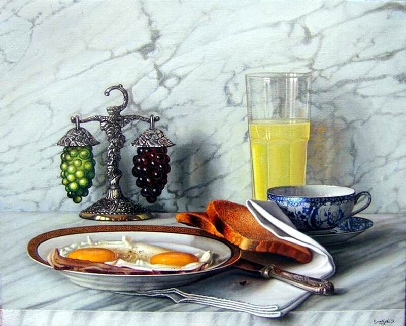 Breakfast on Marble Table