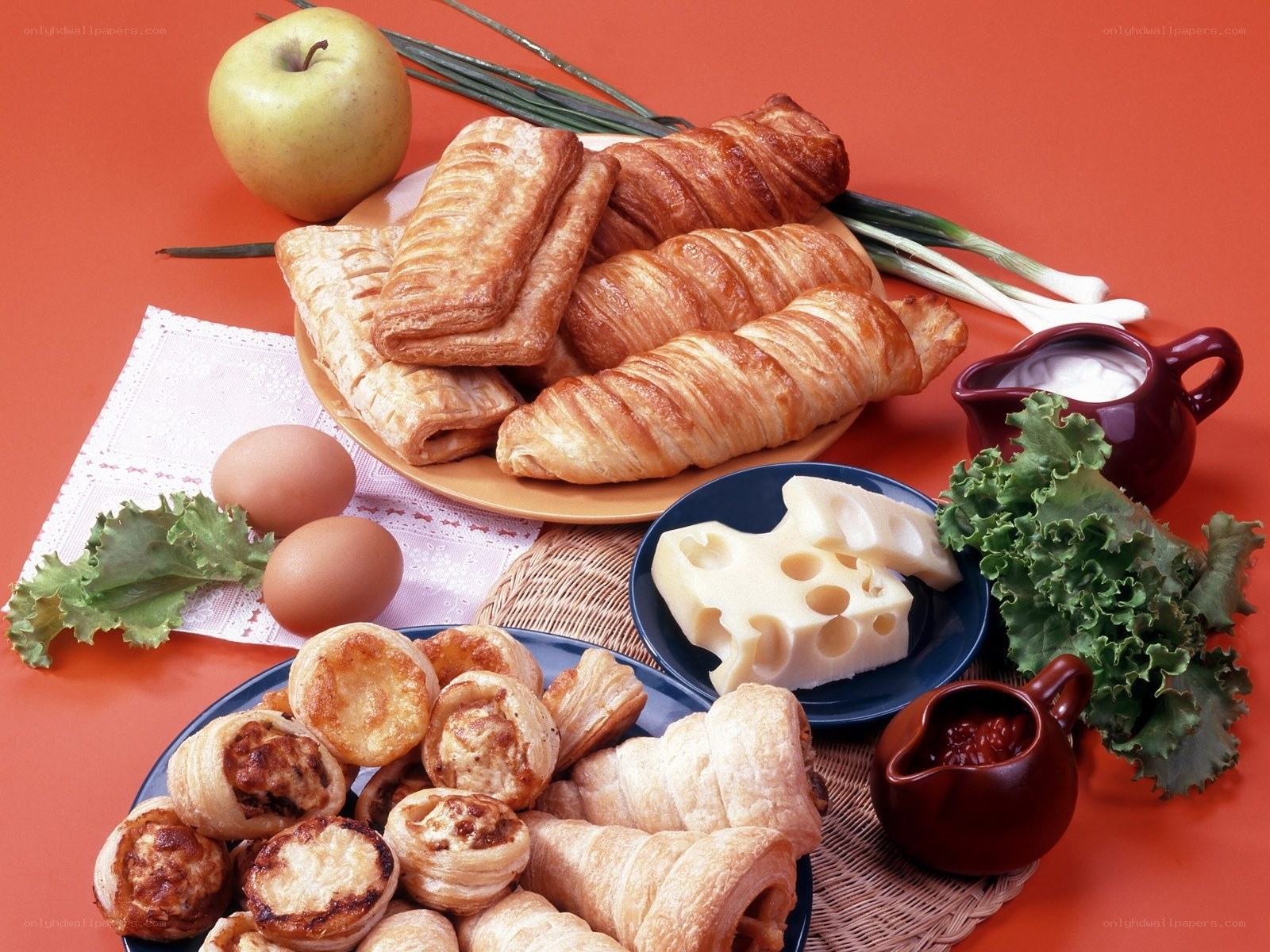Breakfast pastries and ingredients