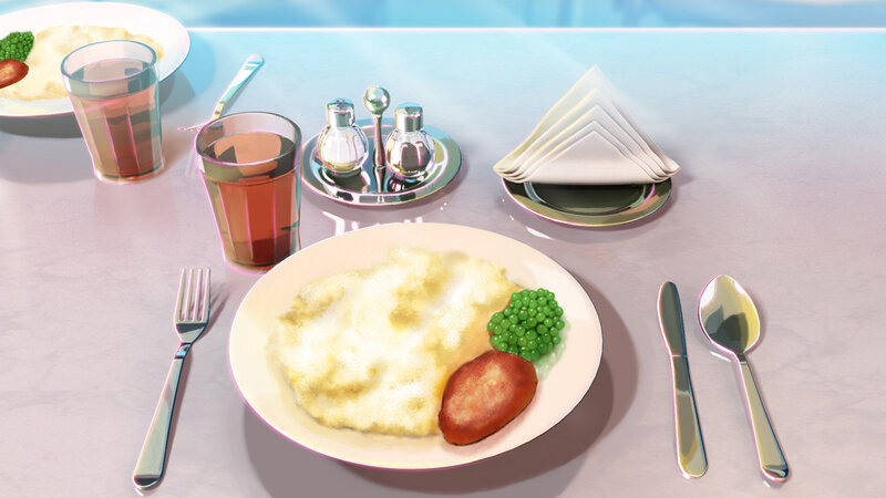 Breakfast Plate on Table — White