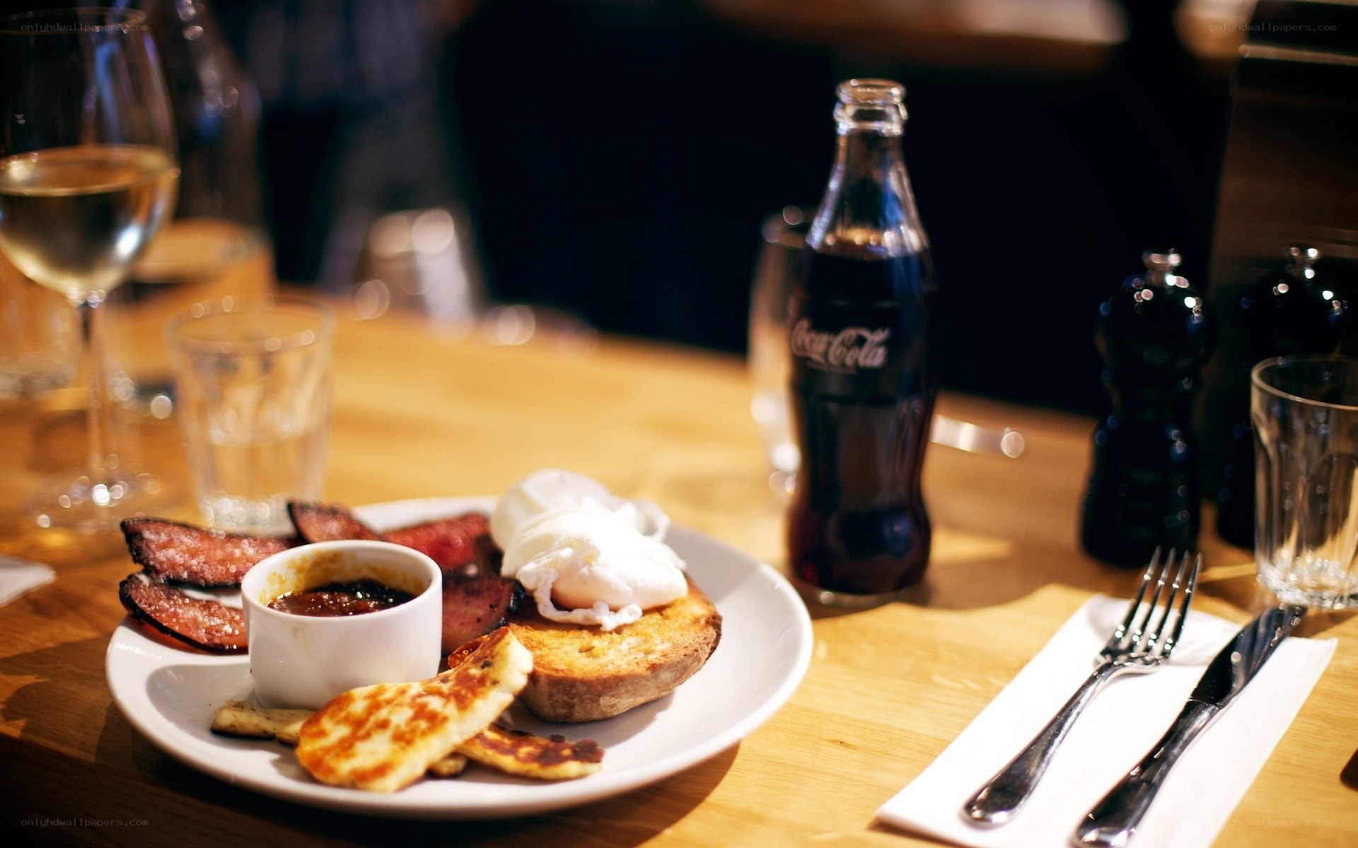 Breakfast plate with poached egg