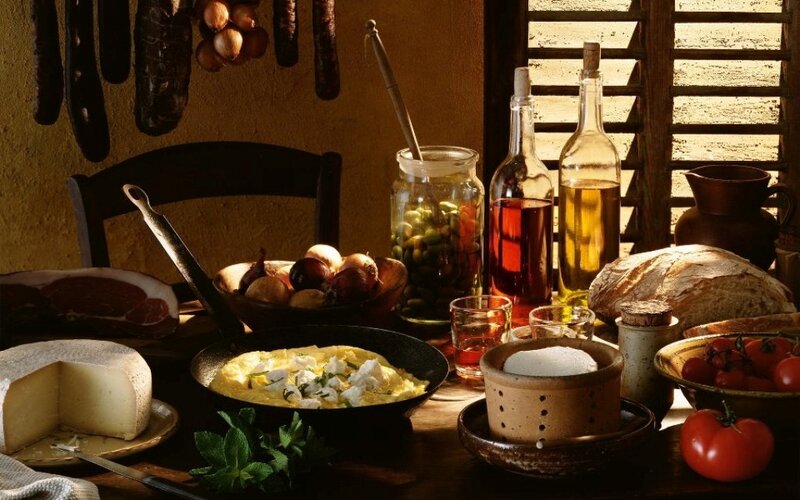 Breakfast Spread on Table — Brown