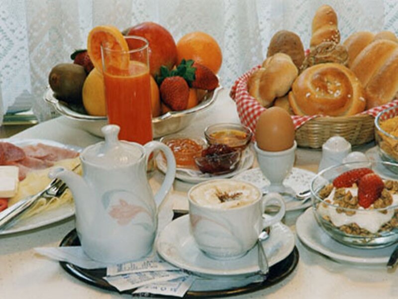 Breakfast Spread on Table — White, Calm, Morning