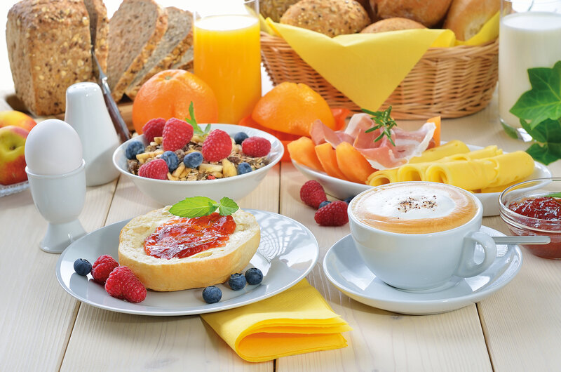 Breakfast Spread on Table — Yellow