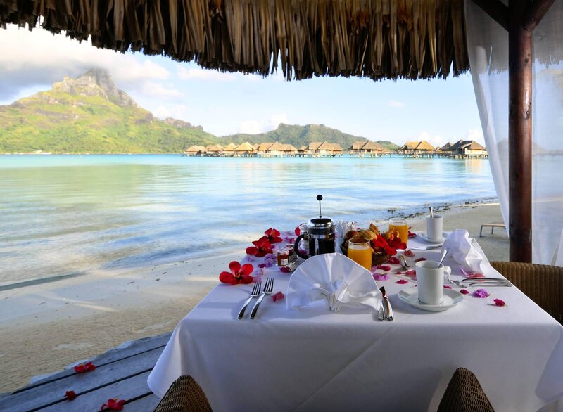 Breakfast Table on Beach — White