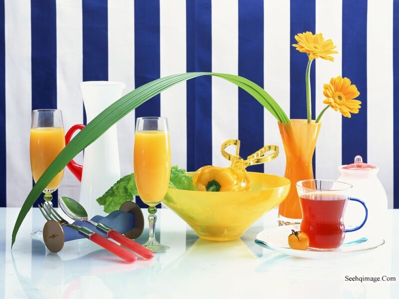 Breakfast Table Setting — Blue