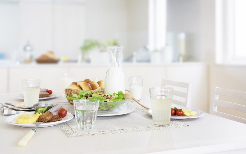 Breakfast table setting