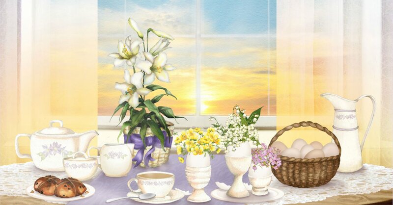 Breakfast Table Setting — White, Serene