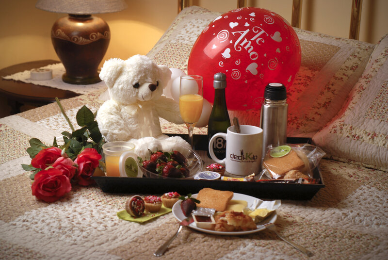 Breakfast Tray on Bed — Red