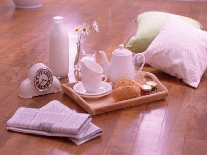 Breakfast Tray on Floor — Brown, Serene
