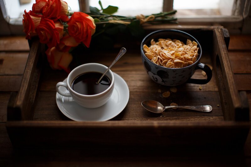 Breakfast Tray with Coffee — Brown, Calm, Morning