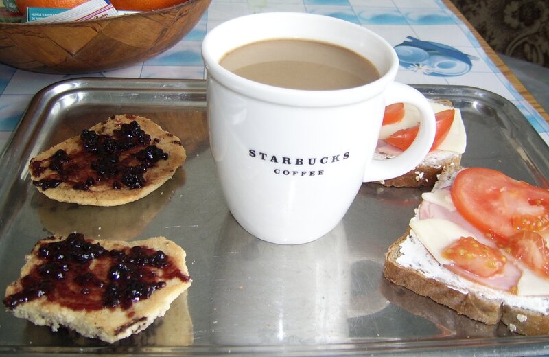 Breakfast Tray with Coffee — White, Calm