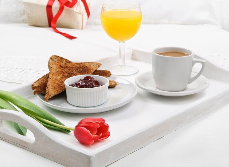 Breakfast Tray with Coffee — White