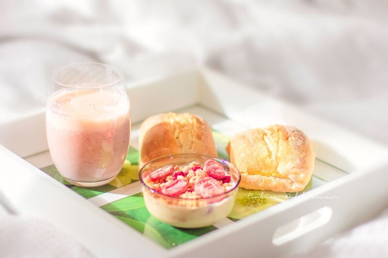 Breakfast Tray with Pastries — White