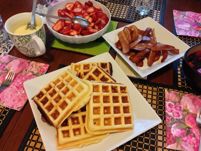 Breakfast Waffles and Bacon