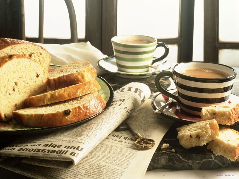 Breakfast with Bread and Tea
