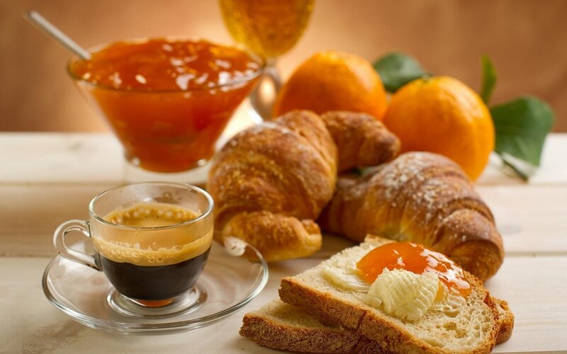 Breakfast with Croissants — Brown