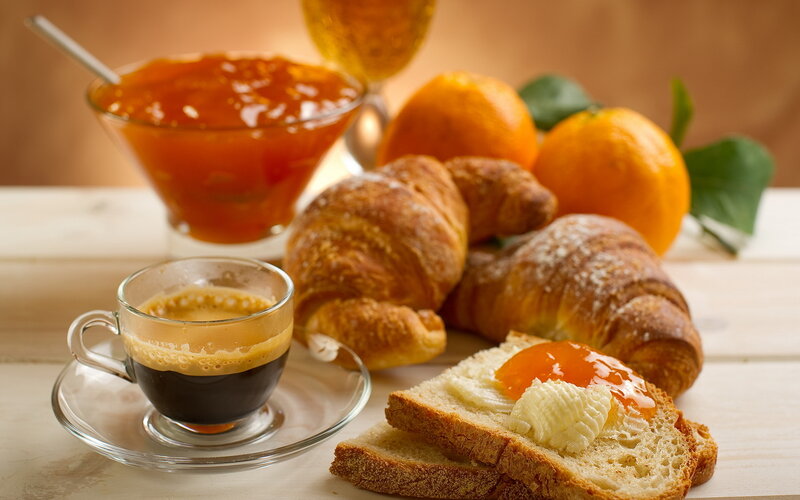 Breakfast with Croissants — Orange