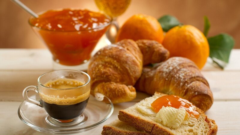 Breakfast with Croissants — Orange, Warm