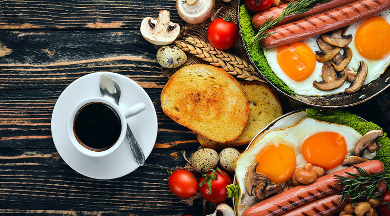 Breakfast with Eggs and Sausages