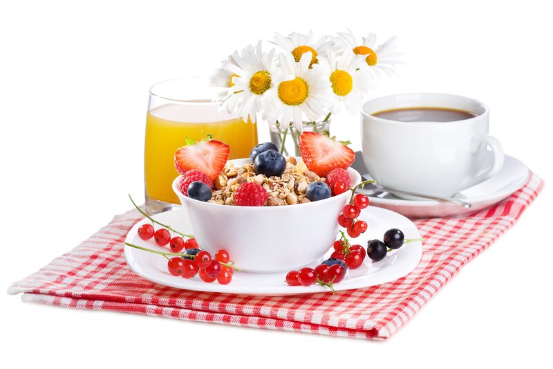 Breakfast with Granola — White