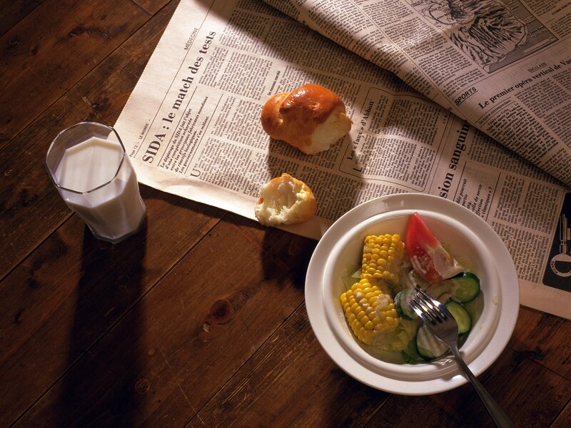 Breakfast with newspaper