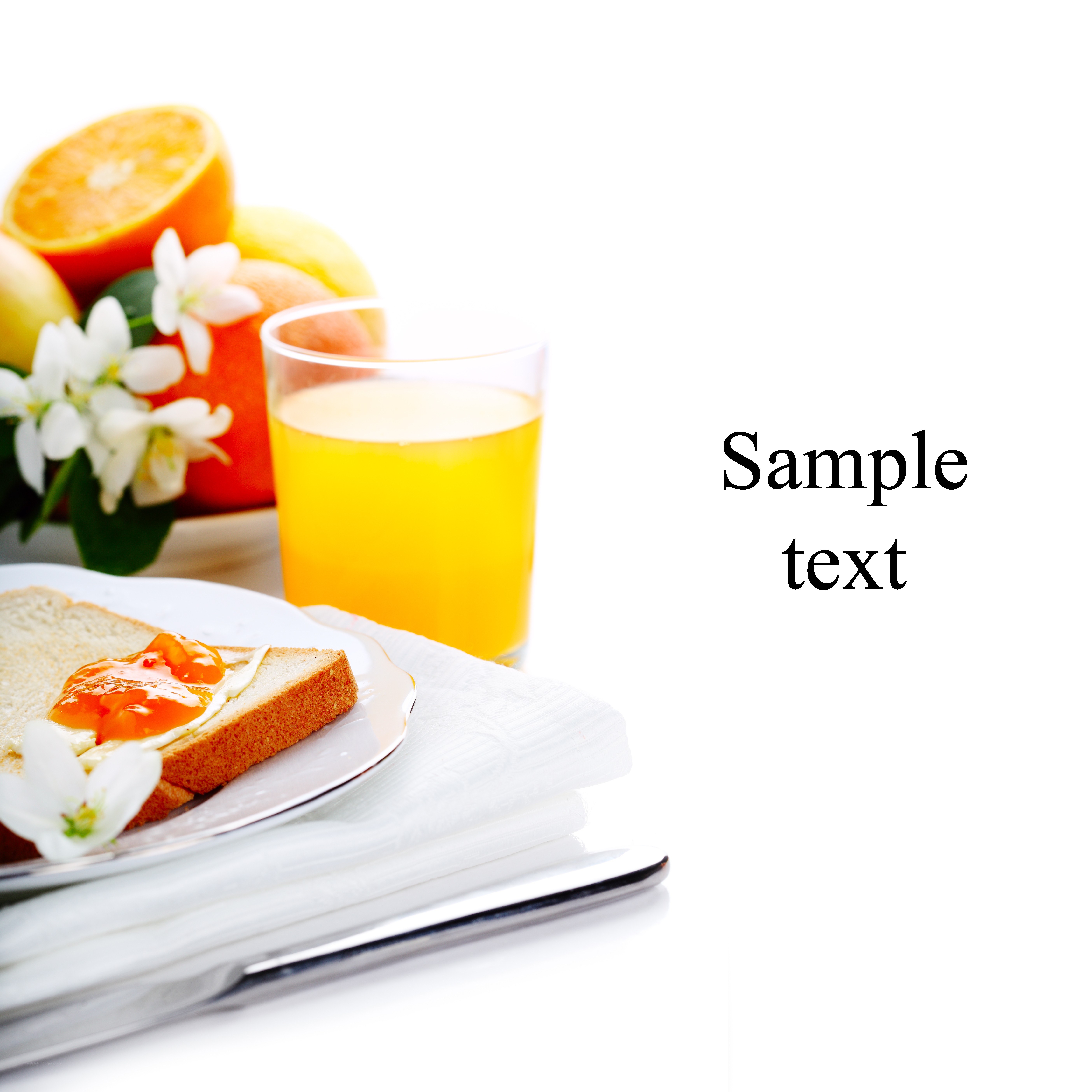 Breakfast with orange juice