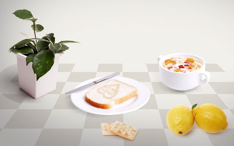 Breakfast with toast and cereal