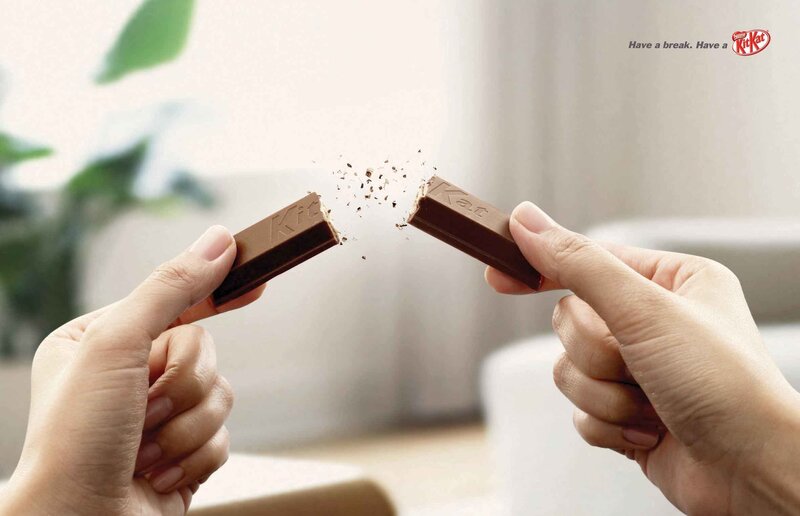 breaking a kitkat bar