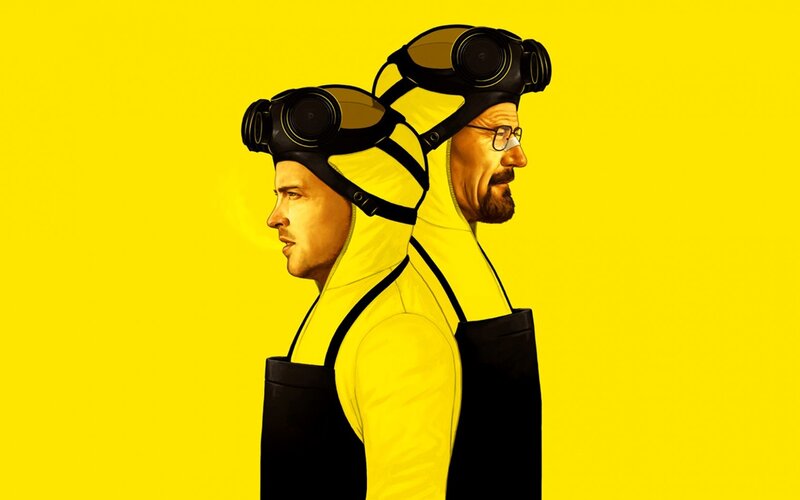 Breaking Bad characters in hazmat suits