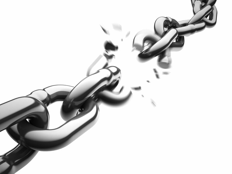 Breaking metal chain