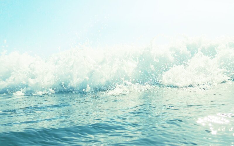 Breaking Ocean Wave — Blue, Calm, Afternoon, Photograph, Sky