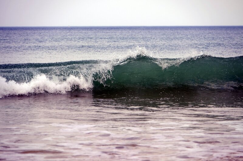 Breaking Ocean Wave — Blue, Calm, Photograph, Sky