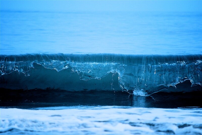 Breaking Ocean Wave — Blue, Calm, Photograph