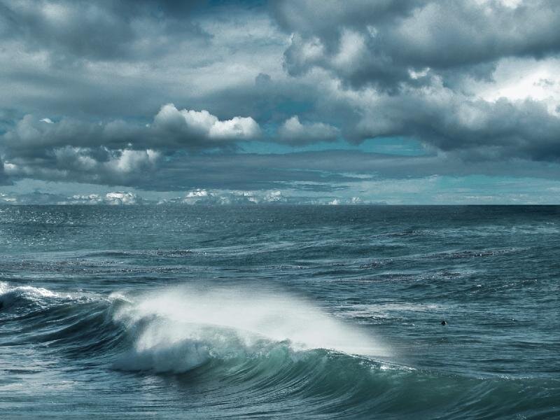 Breaking Ocean Wave — Blue, Dramatic, Photograph