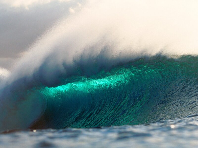 Breaking Ocean Wave — Blue, Dramatic, Sunset, Photograph, Sea