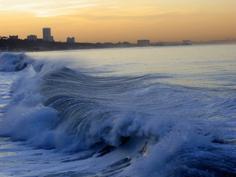 Breaking Ocean Wave — Blue, Dramatic, Sunset