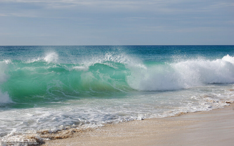 Breaking Ocean Wave — Blue, Dynamic, Afternoon, Photograph, Beach, Sea