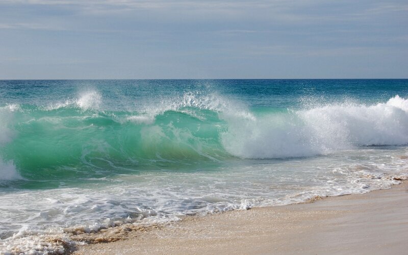 Breaking Ocean Wave — Blue, Dynamic, Afternoon, Photograph, Beach