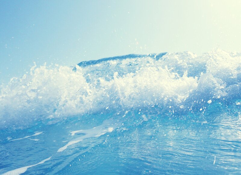 Breaking Ocean Wave — Blue, Dynamic, Afternoon, Photograph, Foam