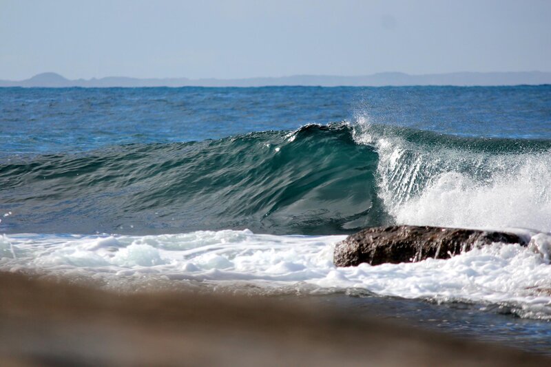 Breaking Ocean Wave — Blue, Dynamic, Afternoon, Photograph, Rock