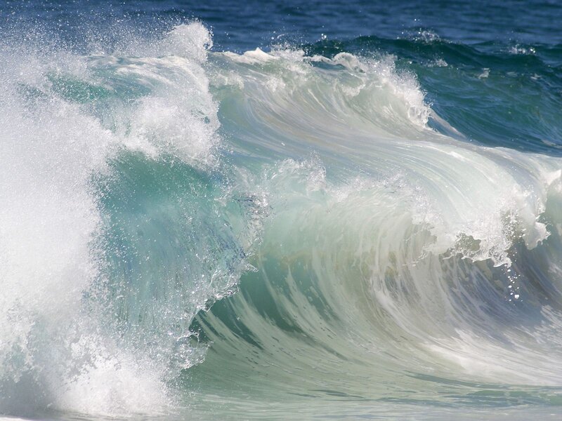 Breaking Ocean Wave — Blue, Dynamic, Afternoon, Photograph, Sea