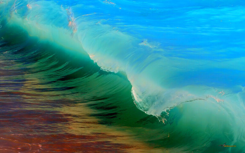 Breaking Ocean Wave — Blue, Dynamic, Afternoon